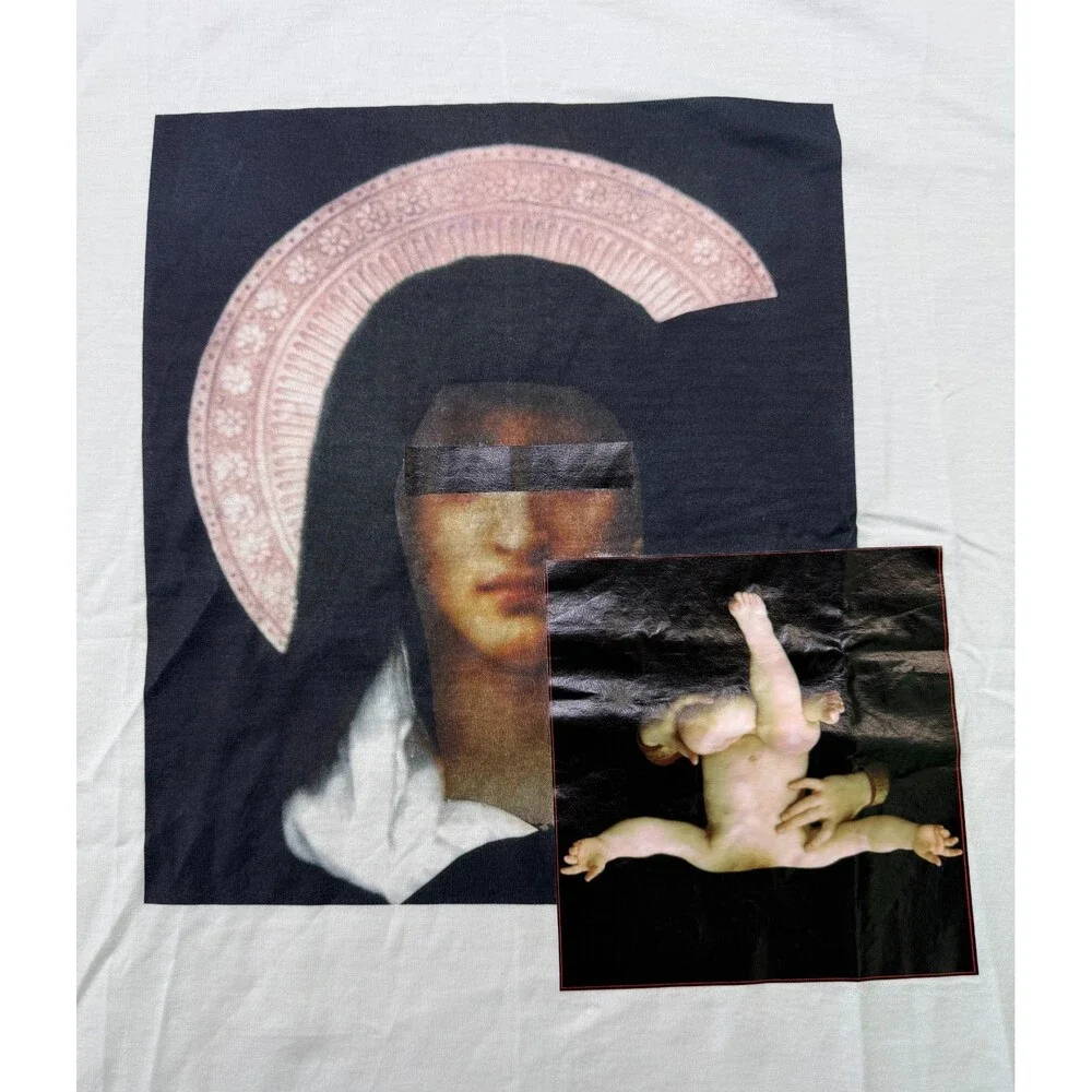 Givenchy Graphic Print Crew Neck T-Shirt Men's XL White Short Sleeve Casual Wear - Picture 4 of 7